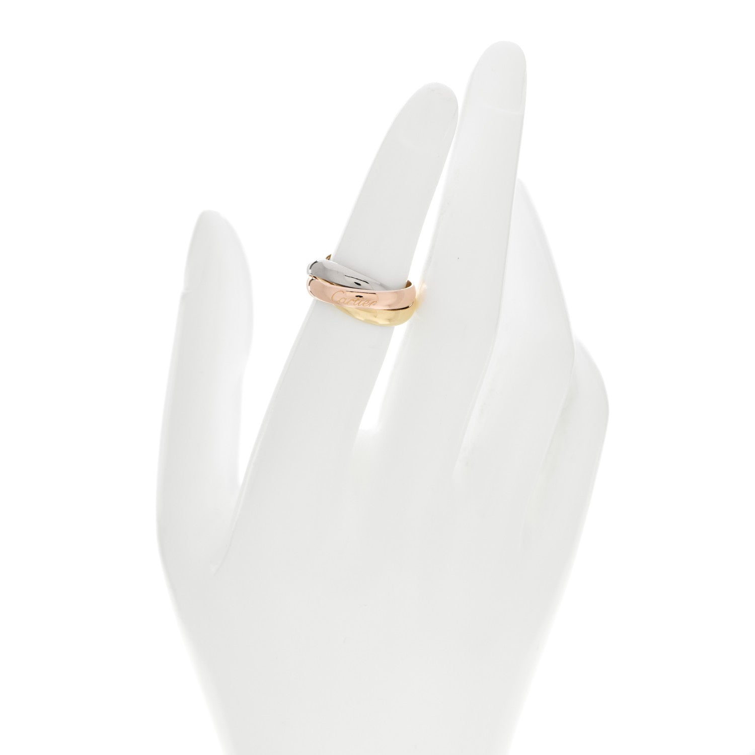 Cartier 18K Pink Yellow White Gold Classic Trinity Ring 50 5.25 2 of 5