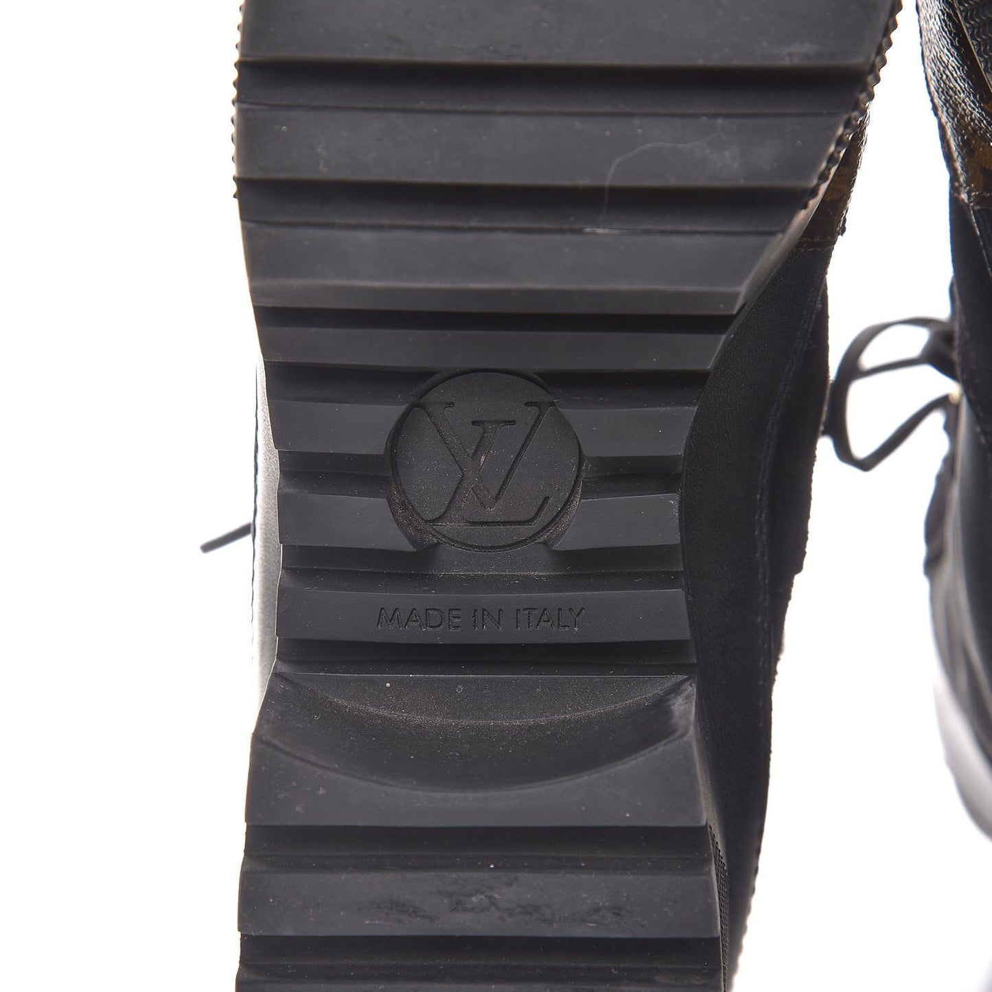 Suede Calfskin Monogram Laureate Platform Desert Boots 38 Black
