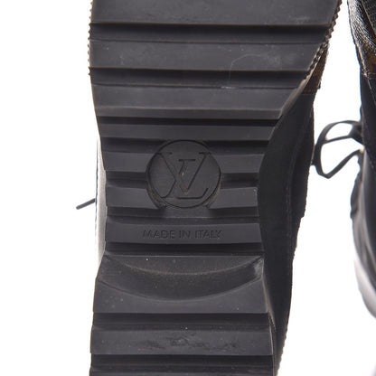 Louis Vuitton Suede Calfskin Monogram Laureate Platform Desert Boots 38 Black 6 of 8