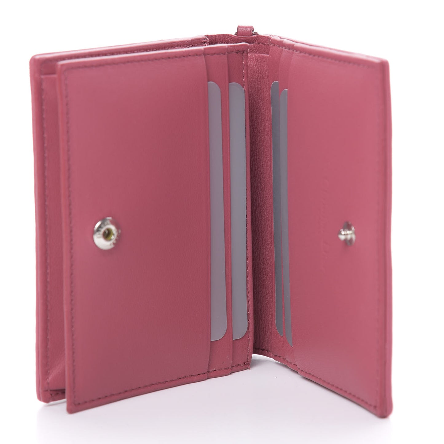Lambskin Cannage Mini Lady Dior Wallet Pink