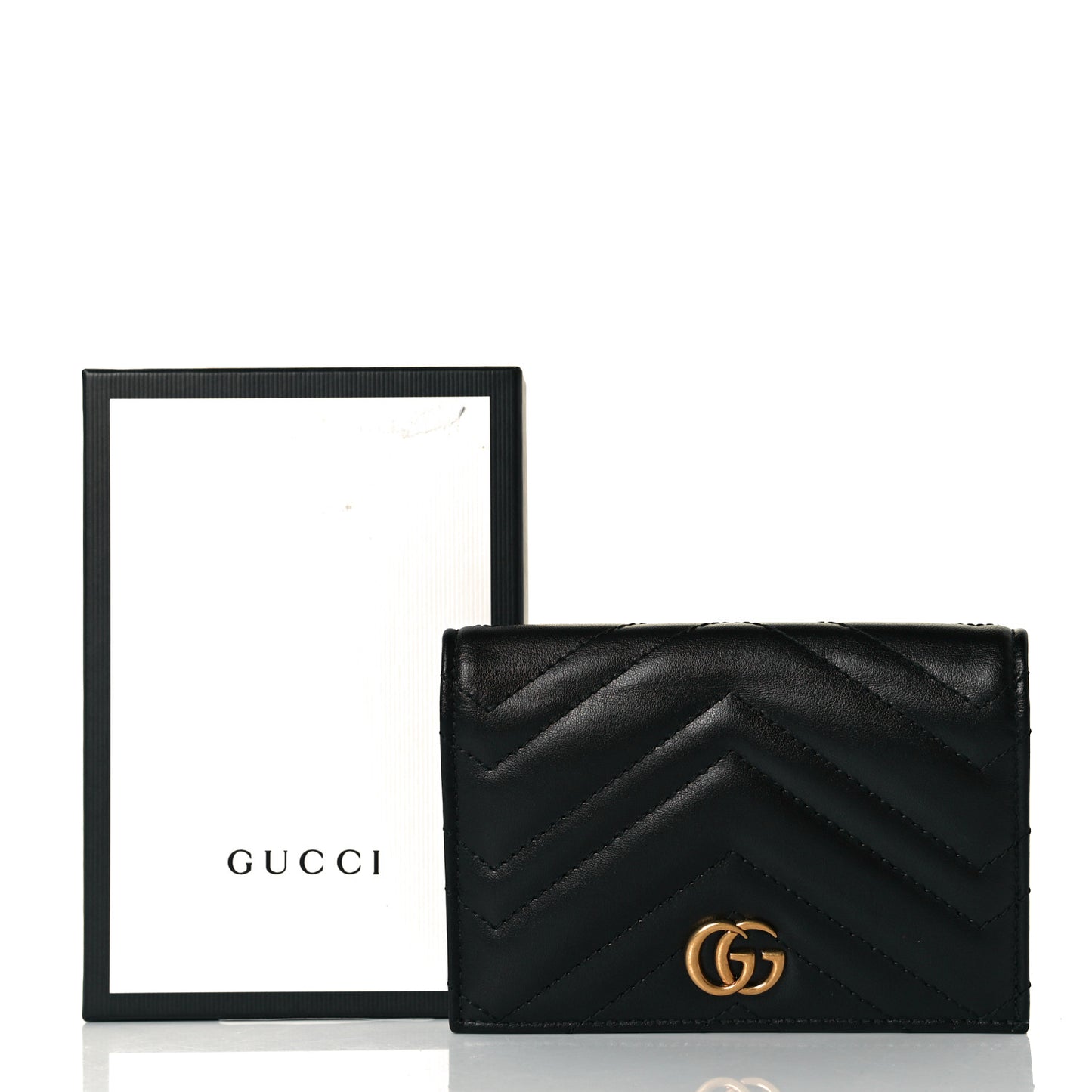 Calfskin Matelasse GG Marmont Passport Case Black