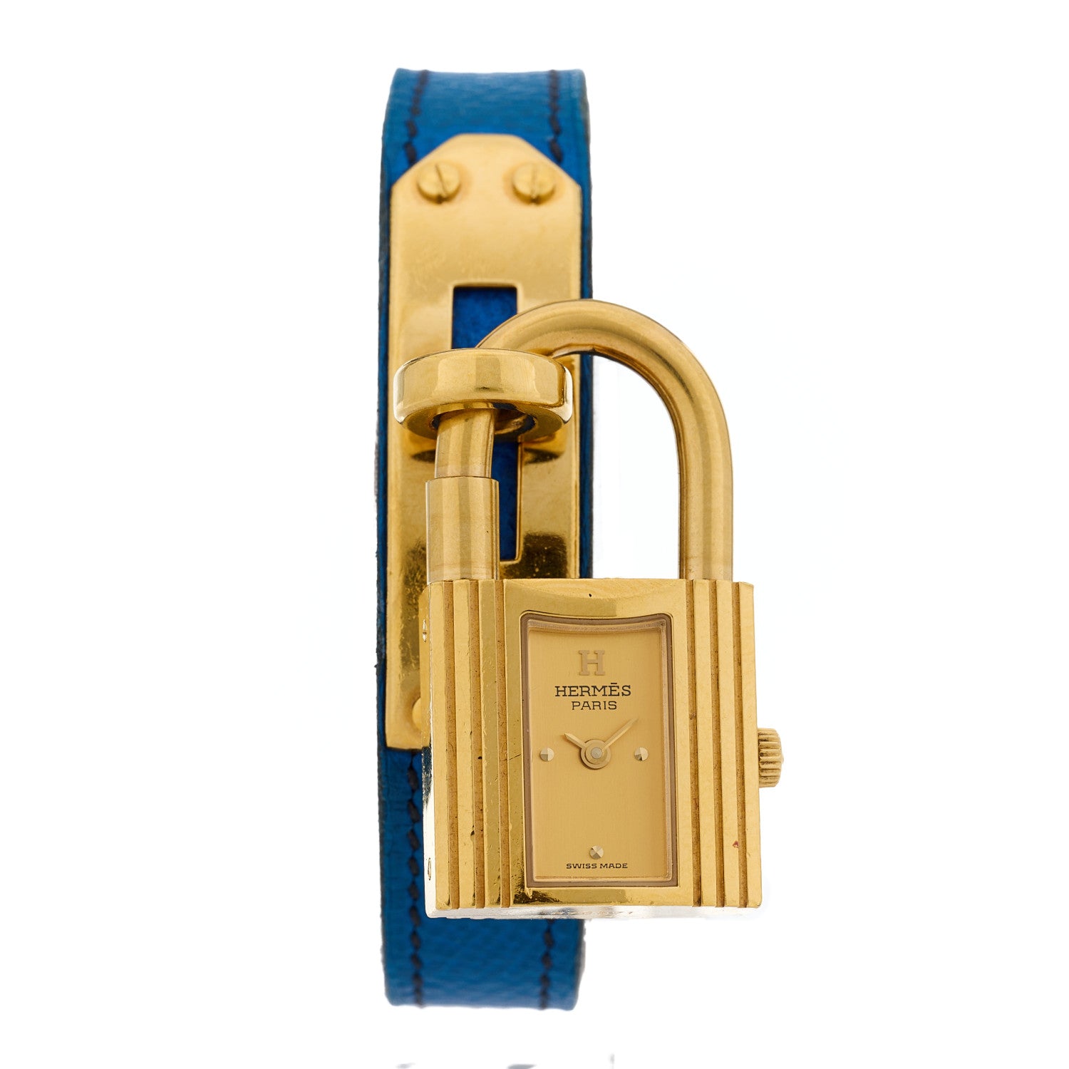 Hermes Stainless Steel Courchevel 20mm Kelly Cadena Quartz Watch Bleu France 1 of 5