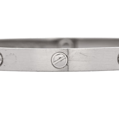 Cartier 18K White Gold LOVE Bracelet 21 5 of 9