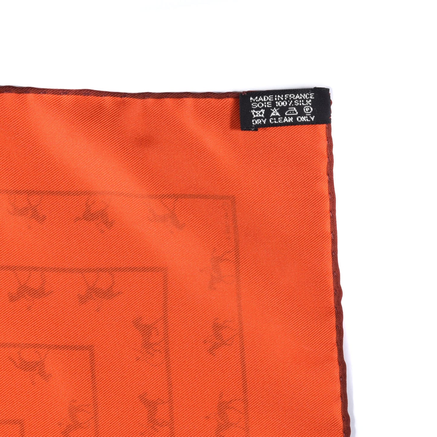 Silk Saut Galop Canter Back Pocket Square Orange
