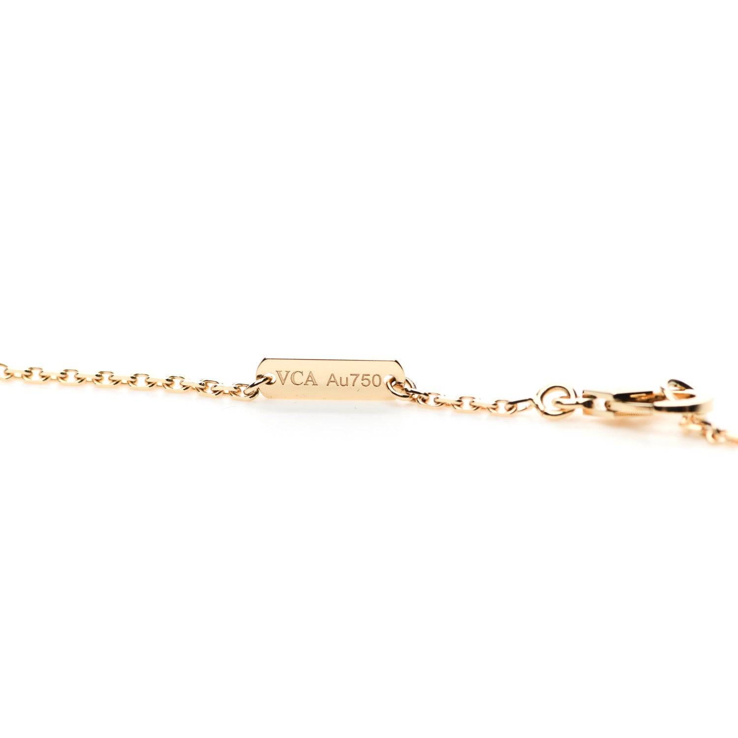 Van Cleef & Arpels 18K Yellow Gold Guilloche Vintage Alhambra Pendant Necklace 4 of 6