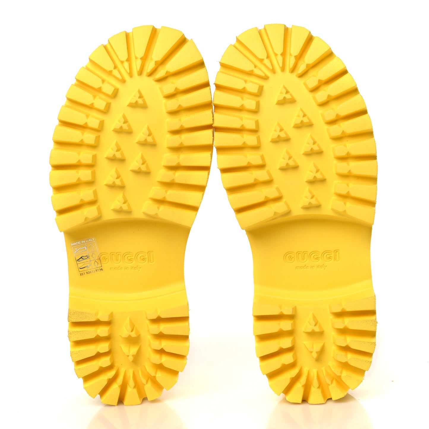 Rubber GG Monogram Perforated Elea Platform 55mm Lug Sole Sandals 37 Smile Yellow