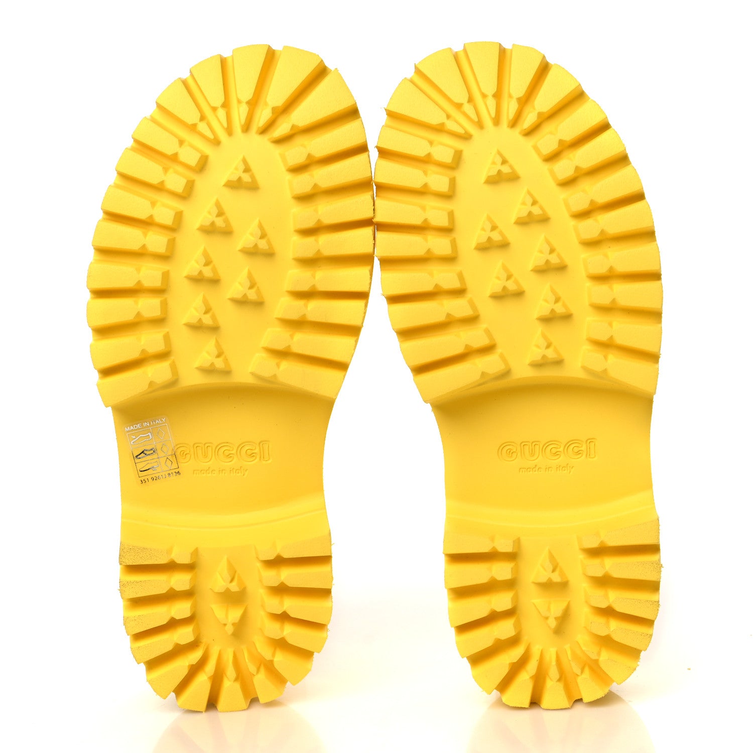 Gucci Rubber GG Monogram Perforated Elea Platform 55mm Lug Sole Sandals 37 Smile Yellow 5 of 8