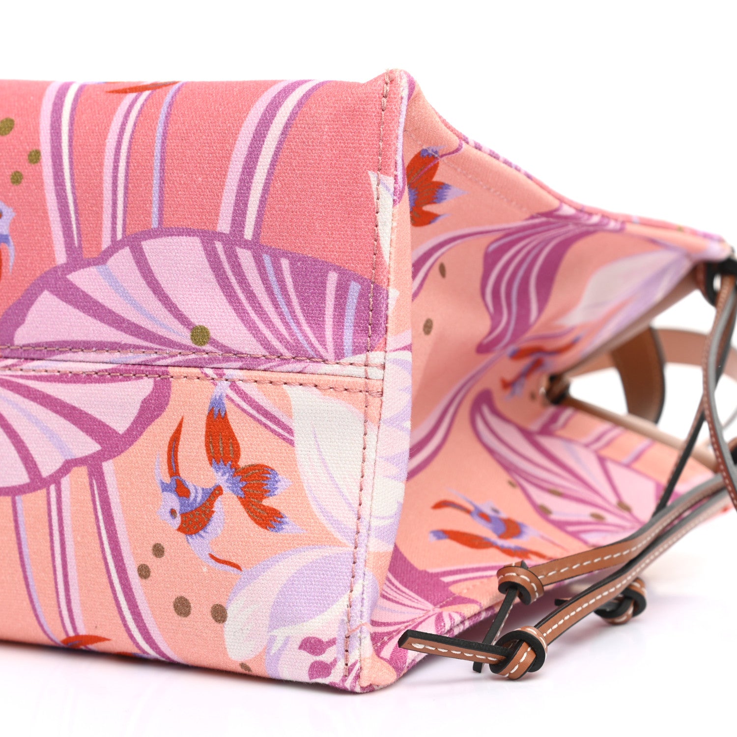 Loewe Canvas Calfskin Waterlily Print Paulas Ibiza Small Cushion Tote 9 of 12