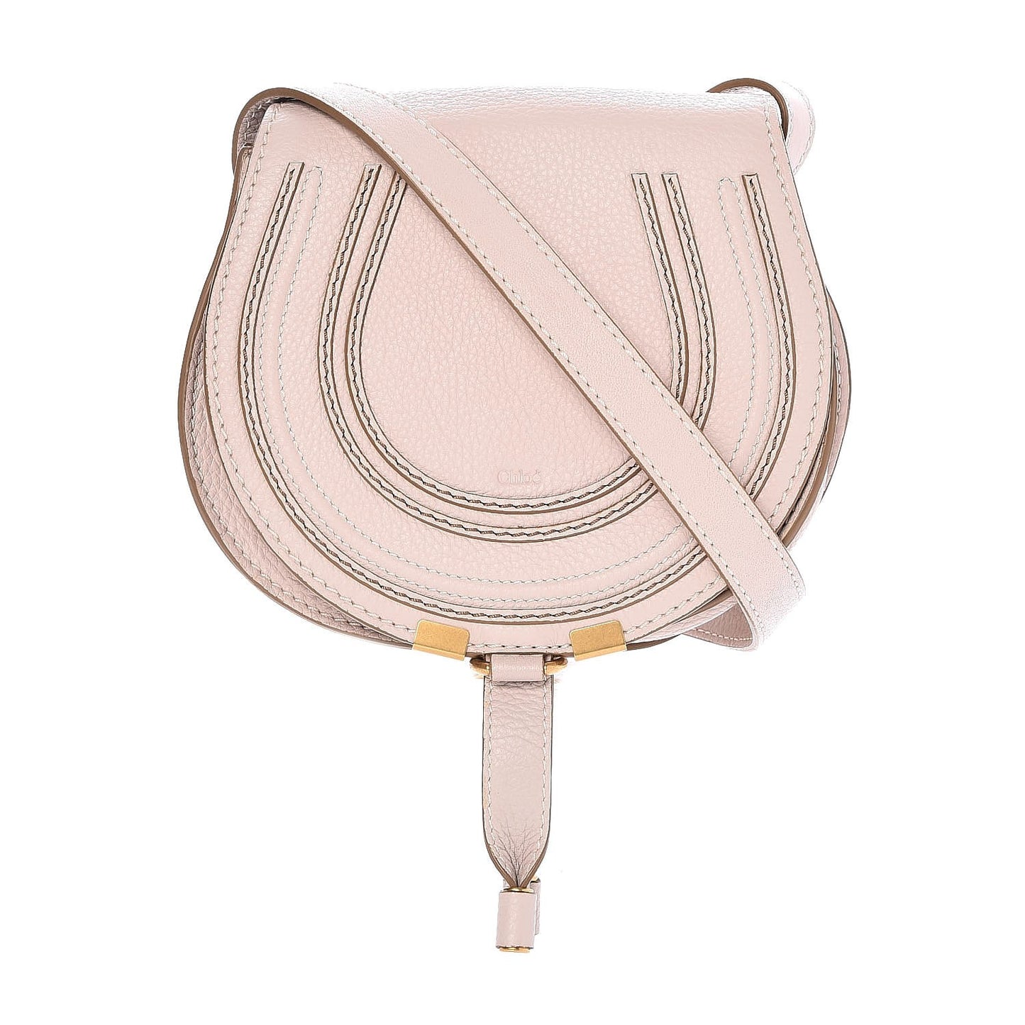 Calfskin Mini Marcie Round Crossbody Bag Abstract White