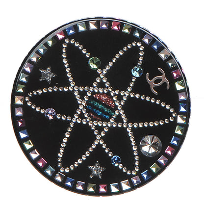 Chanel Glittered Resin Strass Brooch Black Pink 1 of 5