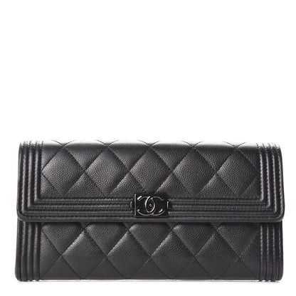Chanel Caviar Quilted Boy Flap Wallet So Black 1 of 12