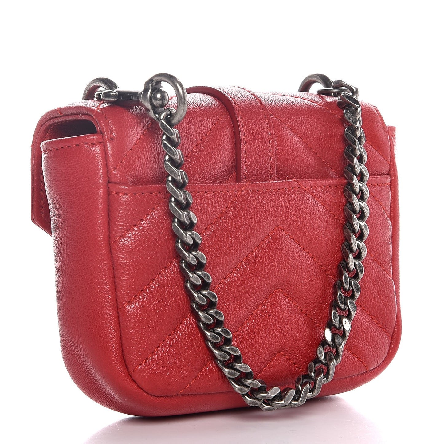 Sheepskin Matelasse Monogram Mini College Bag New Red