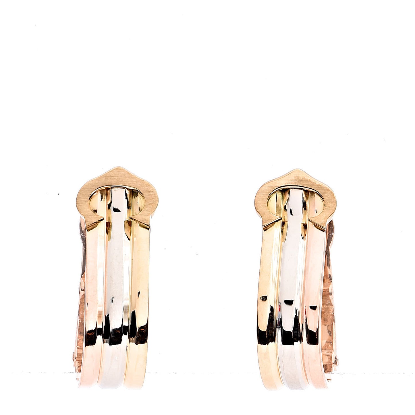 18K Yellow White Pink Gold C De Clip-On Earrings
