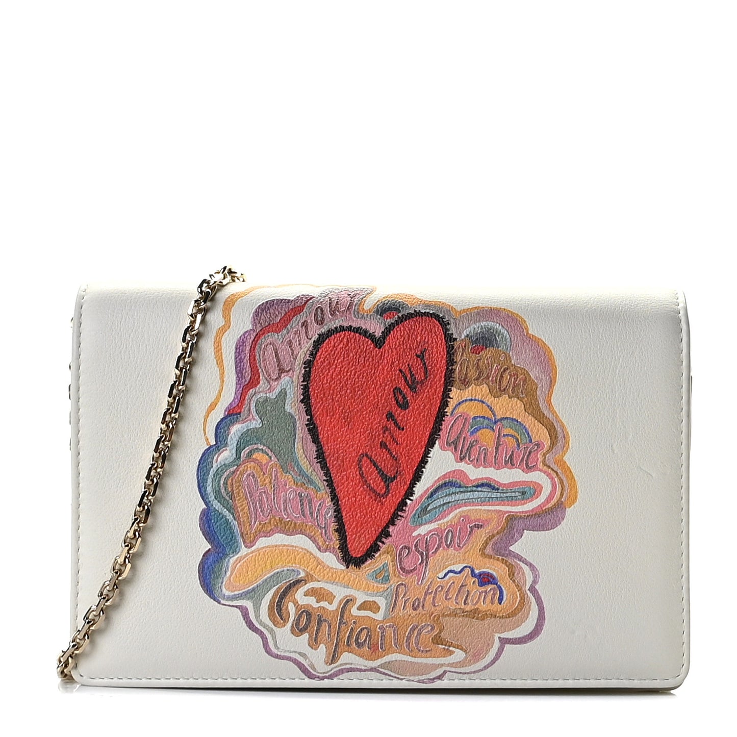 Calfskin Amour Wallet On Chain Multicolor