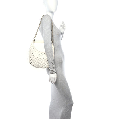 Valentino Garavani Nappa Small Rockstud Spike Hobo Ivory 2 of 10