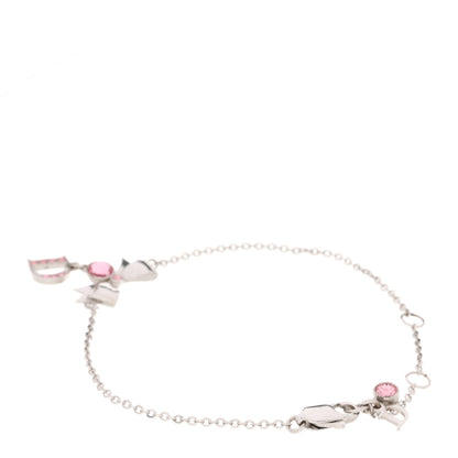 Christian Dior Crystal Bow D Bracelet Silver Pink 3 of 4