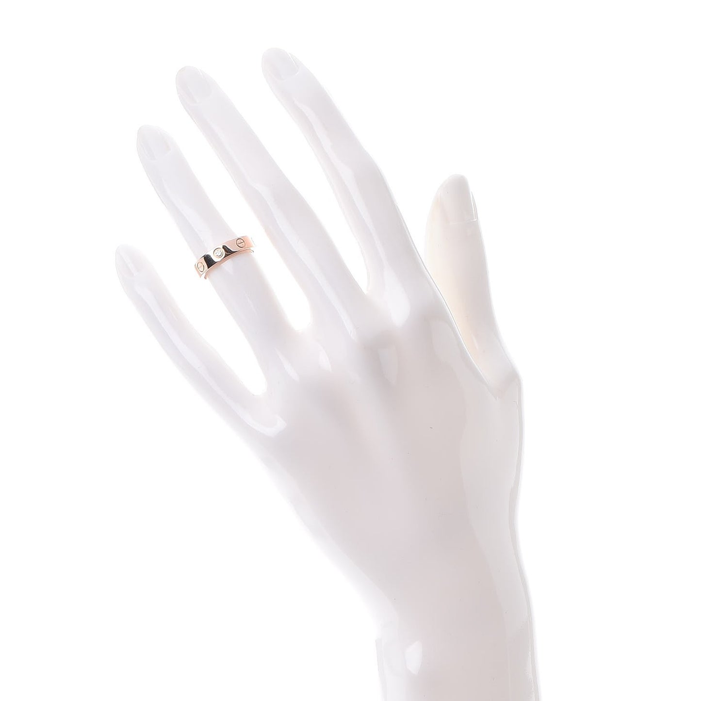18K Pink Gold Diamond 4mm LOVE Ring 47 4.25