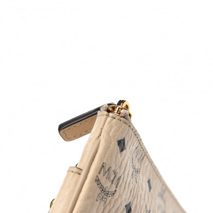 MCM Visetos Medium Crossbody Pouch Beige 13 of 14