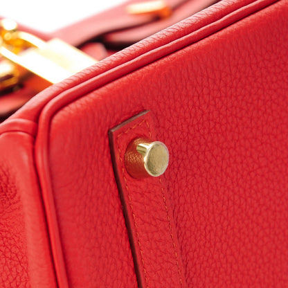 Hermes Togo Birkin 25 Vermillion 8 of 23