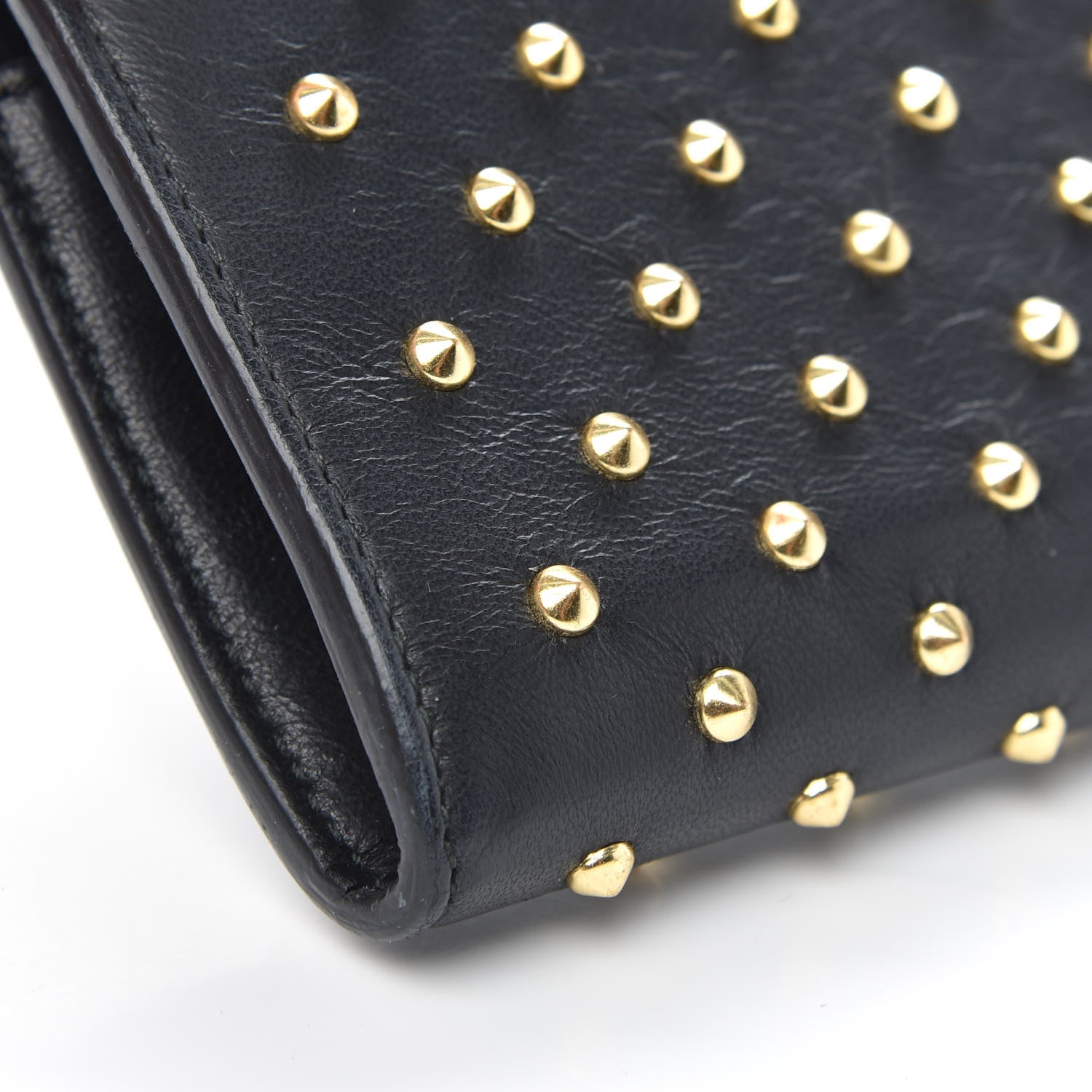 Alexander McQueen Nappa Studded Skull Zip Around Wallet Black 8 of 9