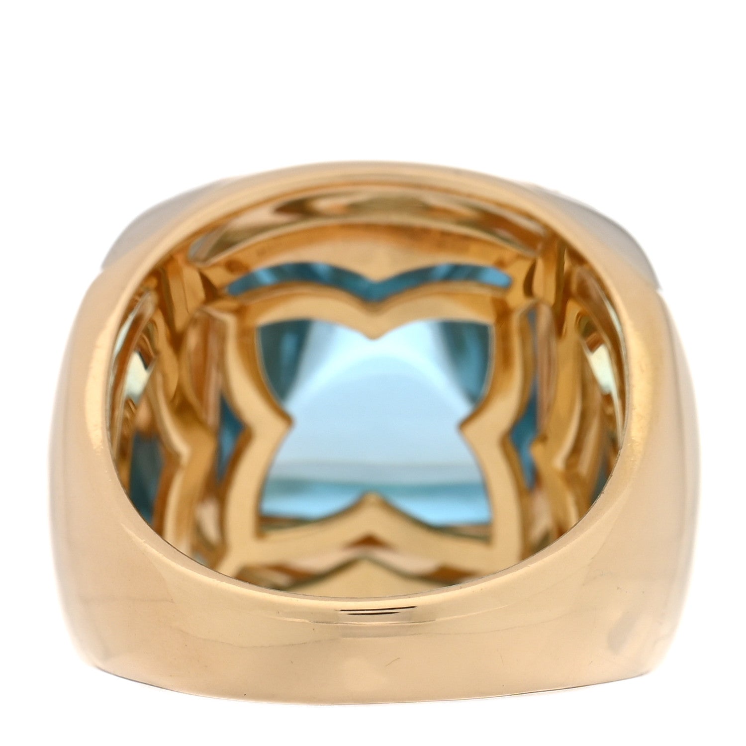 Bulgari 18K Yellow White Gold Aquamarine Pyramide Ring 51 5.75 3 of 5