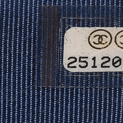 Chanel Caviar Quilted Classic Flat Wallet Pouch Blue 7 of 8