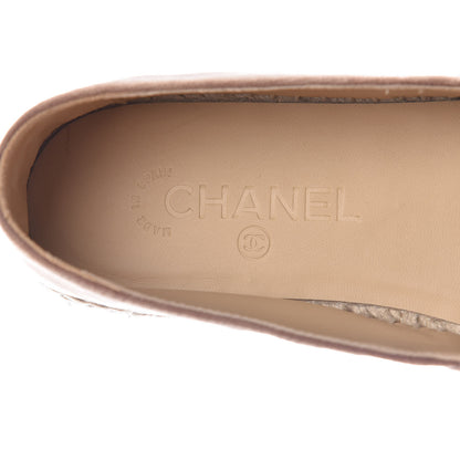 Chanel Velvet Logo Espadrilles 41 Beige Black 6 of 9