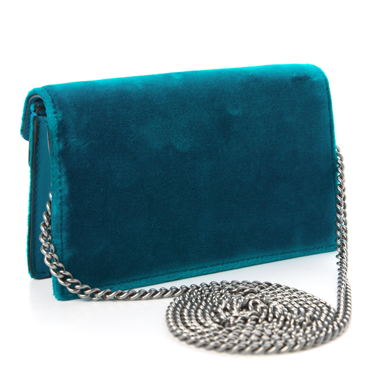 Velvet Super Mini Dionysus Shoulder Bag Pavone Cyan