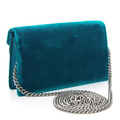 Gucci Velvet Super Mini Dionysus Shoulder Bag Pavone Cyan 3 of 10