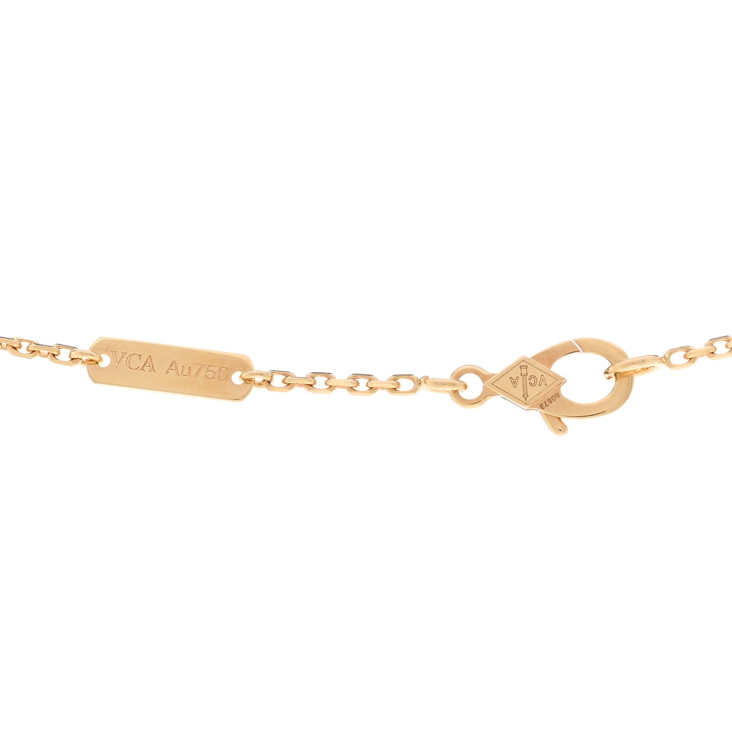 18K Yellow Gold Black Onyx Vintage Alhambra Pendant Necklace