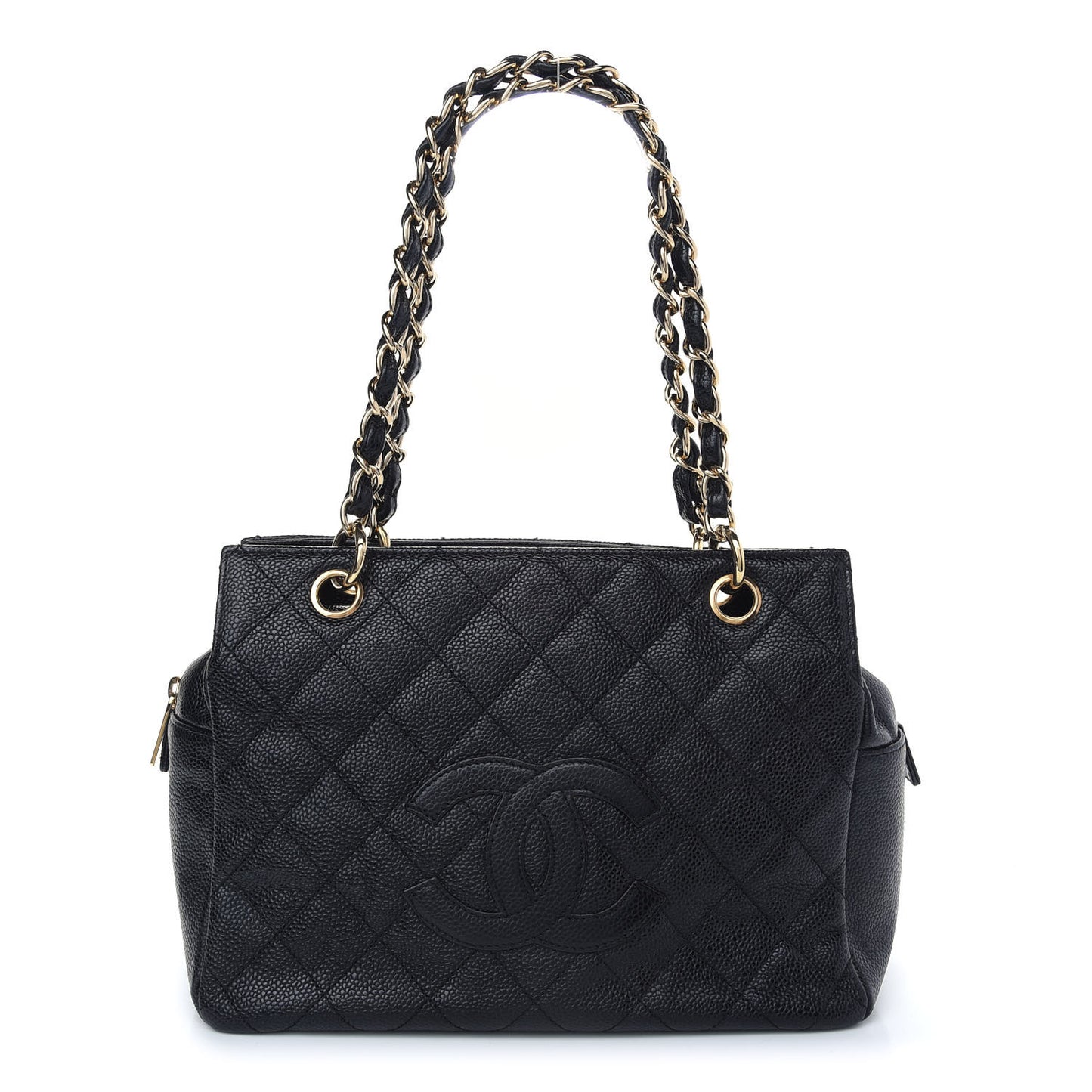 Caviar Quilted Petit Timeless Tote PTT Black