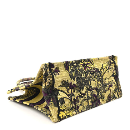 Christian Dior Canvas Embroidered Medium Toile de Jouy Voyage Book Tote Yellow Multicolor 3 of 9