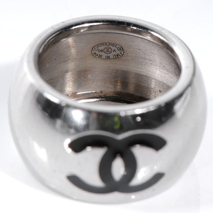 Chanel Metal CC Ring Silver 6.5 3 of 4