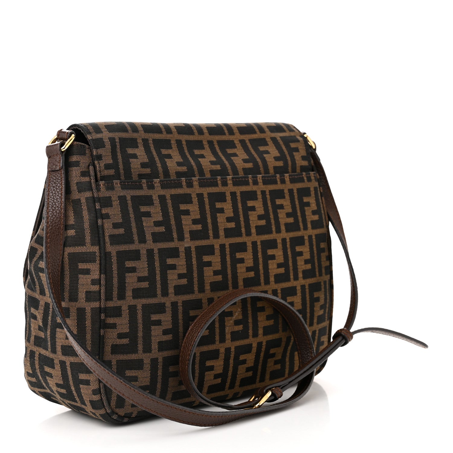 Fendi Zucca Vitello Artic Messenger Bag Tobacco Castagna 3 of 10