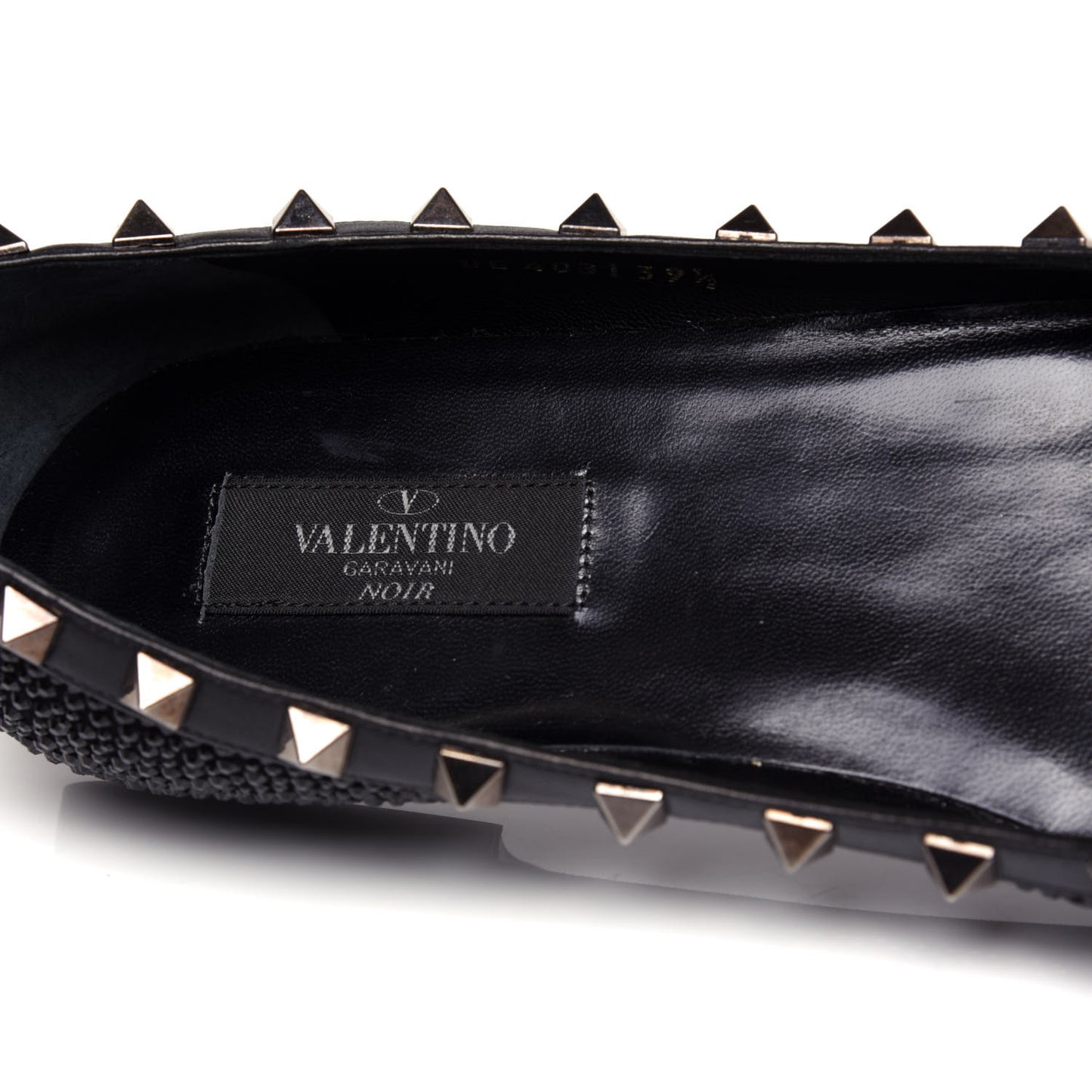 Crystal Rockstud Ballerina Flats 39.5 Black