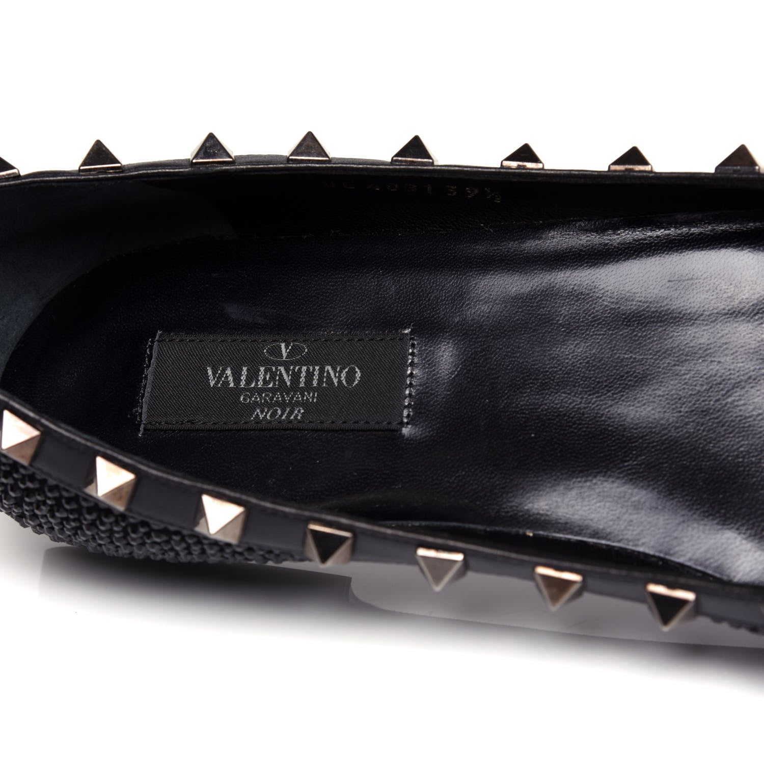 Valentino Garavani Crystal Rockstud Ballerina Flats 39.5 Black 8 of 11