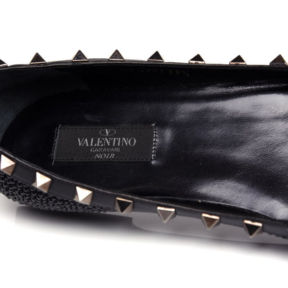 Valentino Garavani Crystal Rockstud Ballerina Flats 39.5 Black 8 of 11