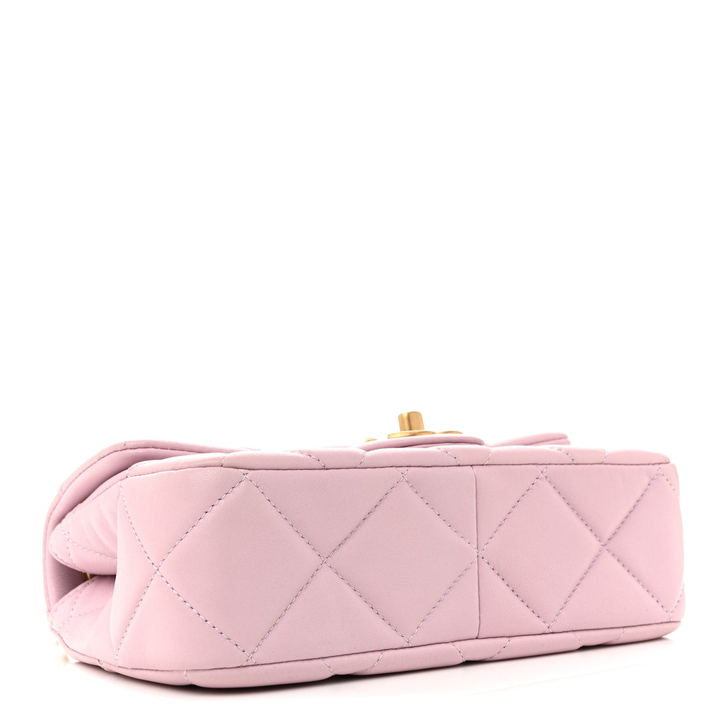 Lambskin Quilted Pearl Small Flap Light Purple