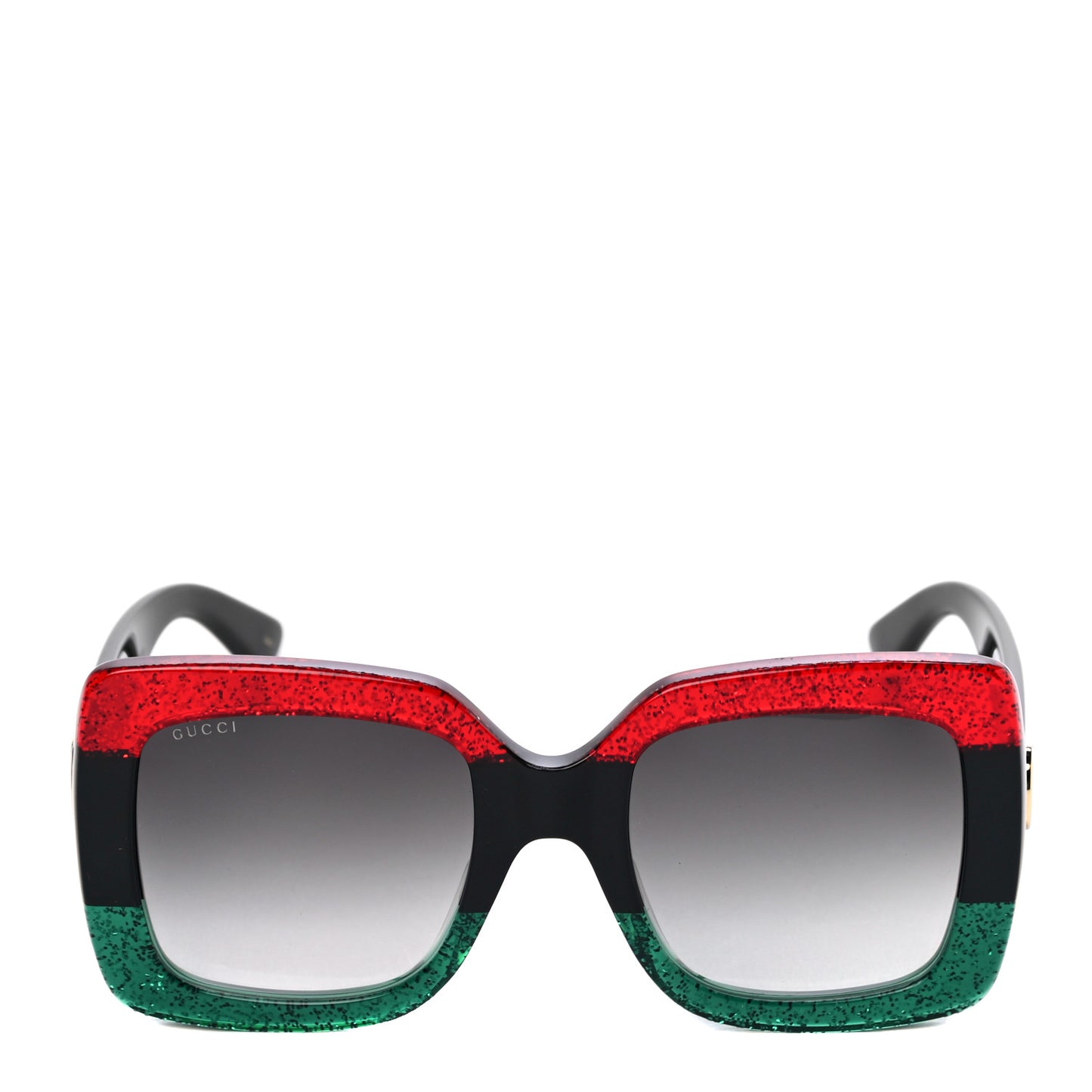 Acetate Square Frame Sunglasses GG0083S Glitter Red Black Green