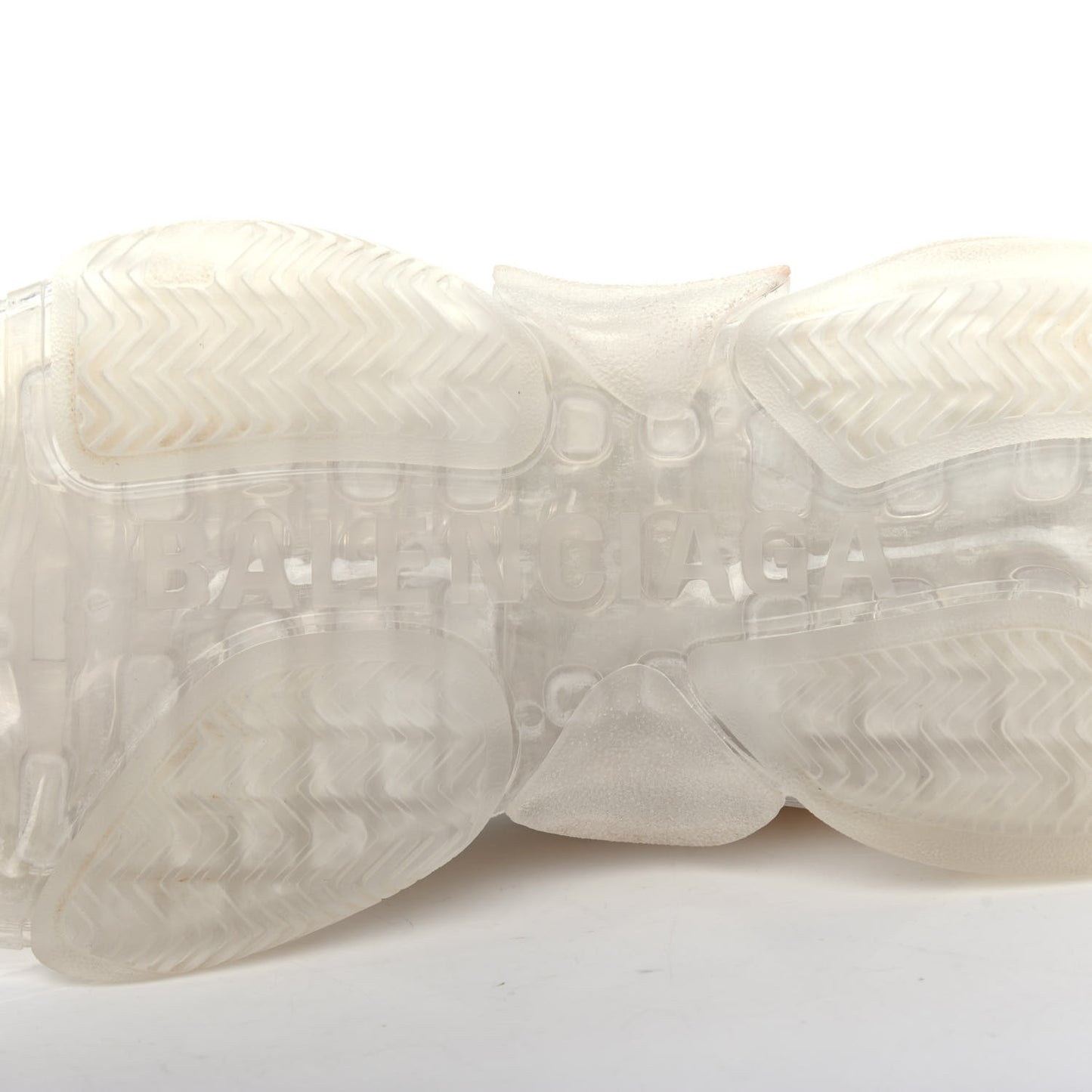 Fabric Mesh Clear Sole Womens Triple S Sneakers 39 White