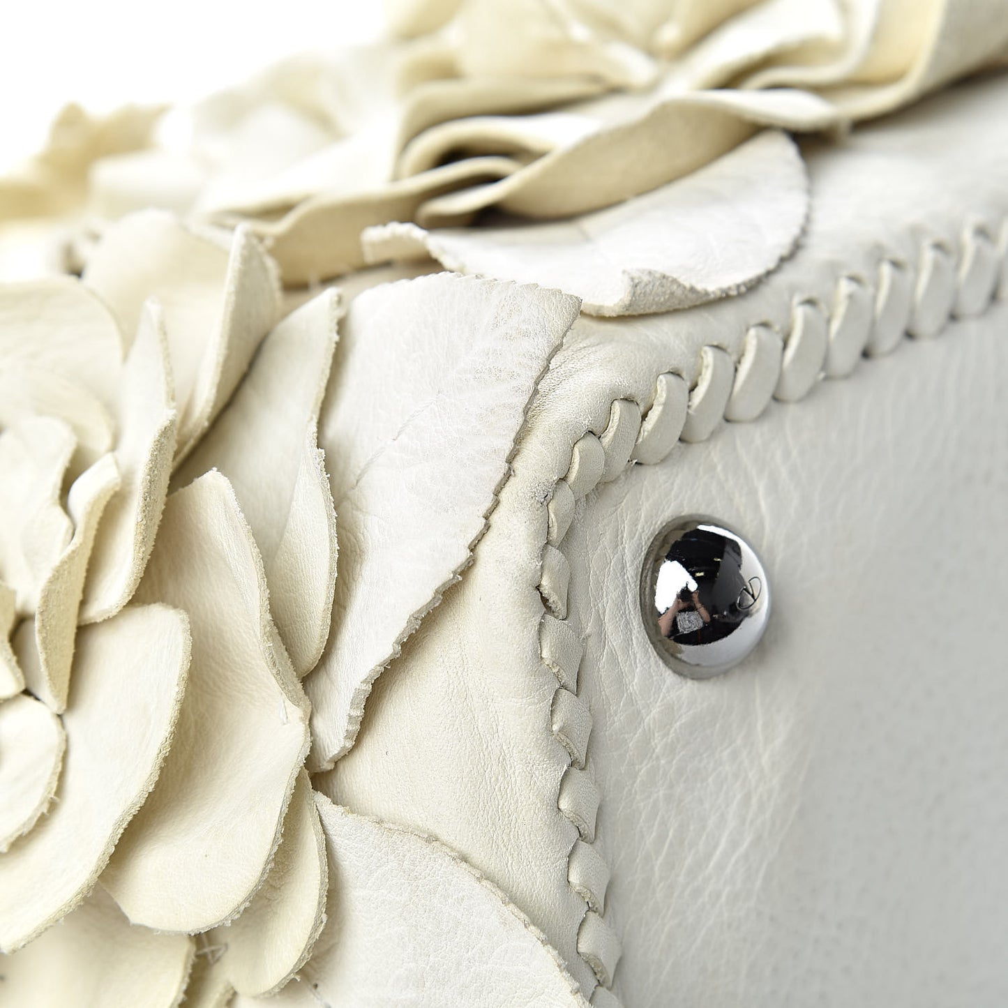Nappa Floral Tote White