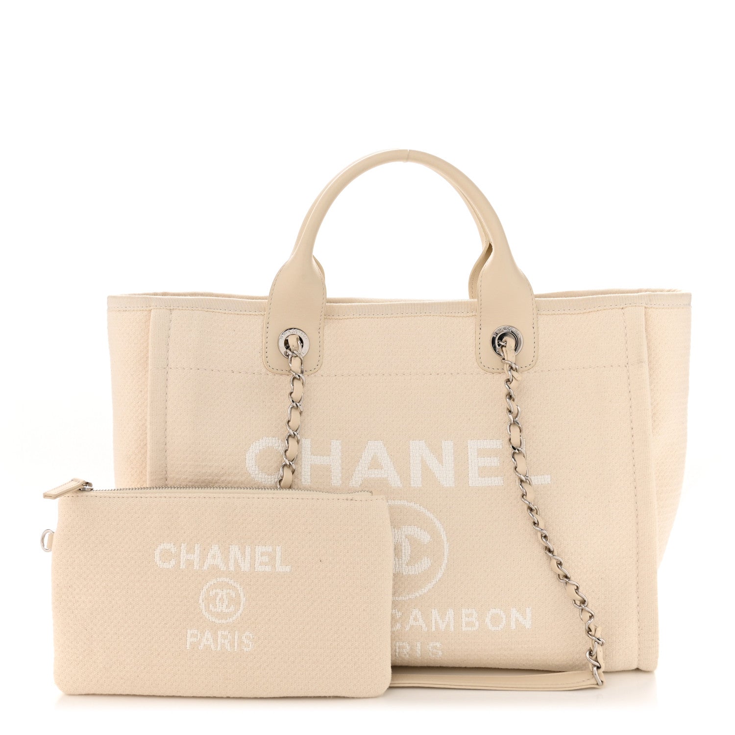 Chanel Mixed Fibers Medium Deauville Tote White 1 of 11