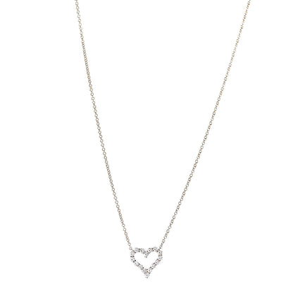 Tiffany 18K Rose Gold Diamond Mini Heart Pendant Necklace 1 of 6