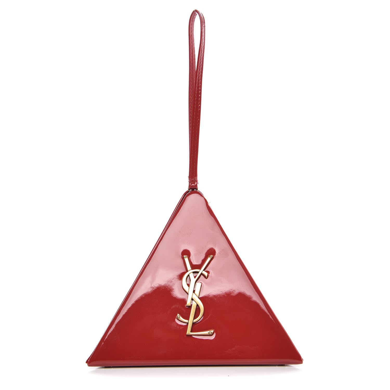 Saint Laurent Patent Pyramid Clutch Rouge 1 of 9
