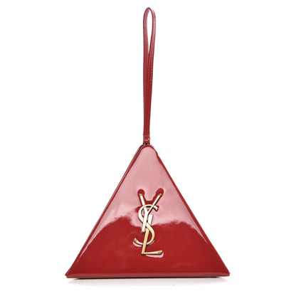Saint Laurent Patent Pyramid Clutch Rouge 1 of 9