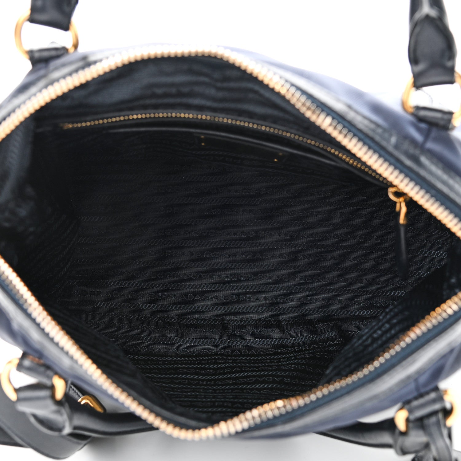 Prada Tessuto Nylon Soft Calf Tote Baltico 4 of 13