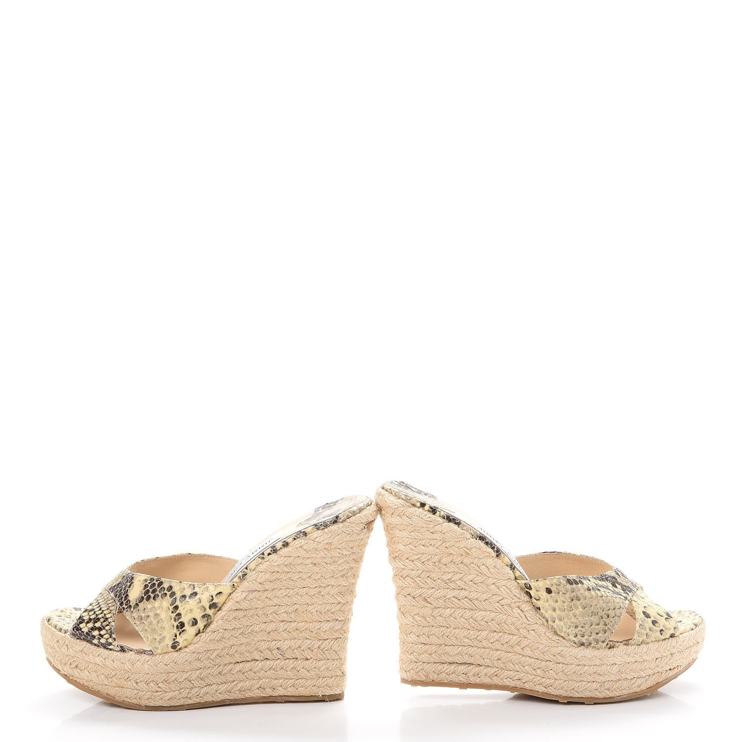 Jimmy Choo Python Phyllis Espadrille Wedges 36 Natural 6 of 14