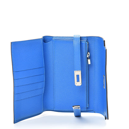 Hermes Chevre Mysore Medium Kelly Wallet Bleu Hydra 4 of 6