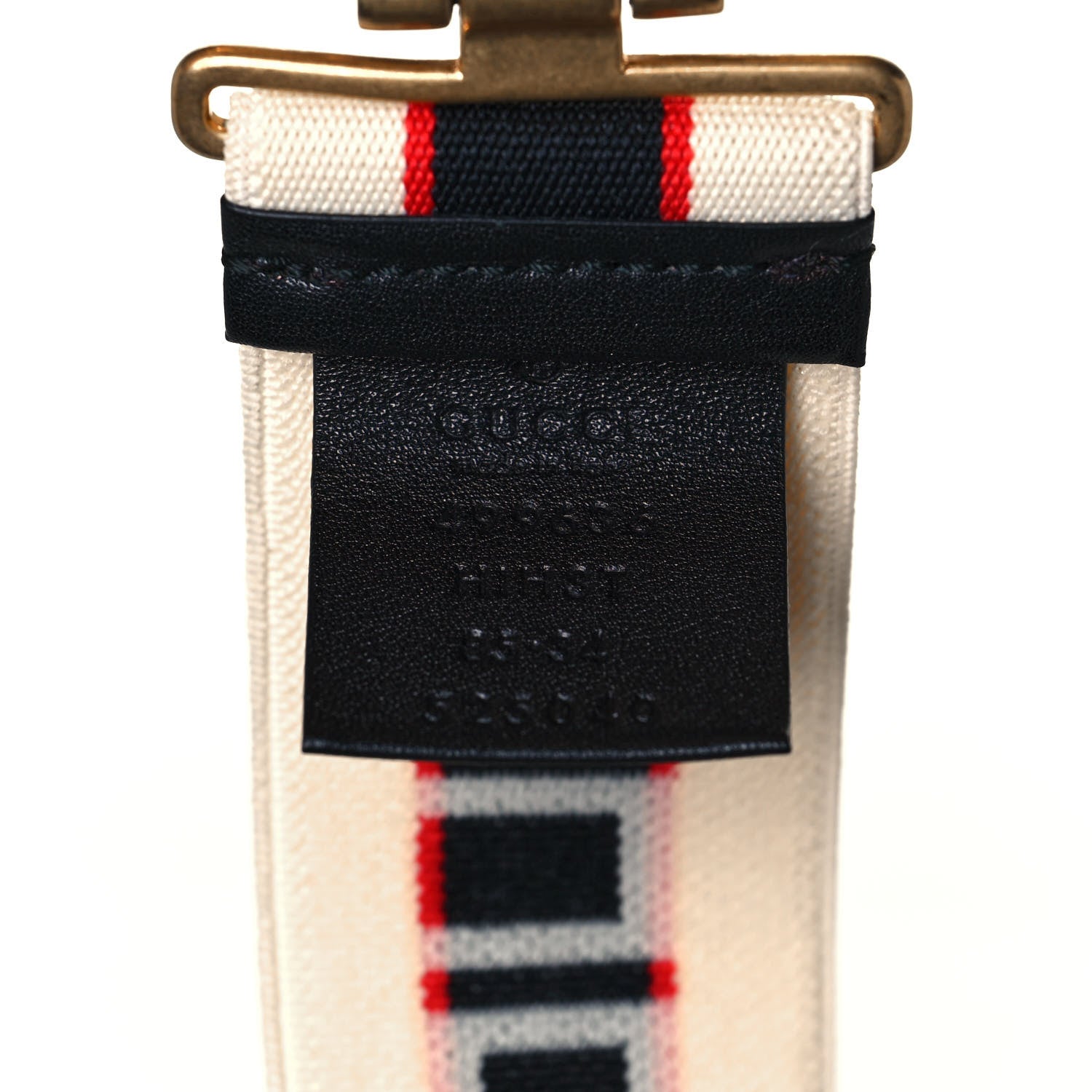 Gucci Jacquard Crystal Stripe Double G Belt 85 34 White 3 of 4