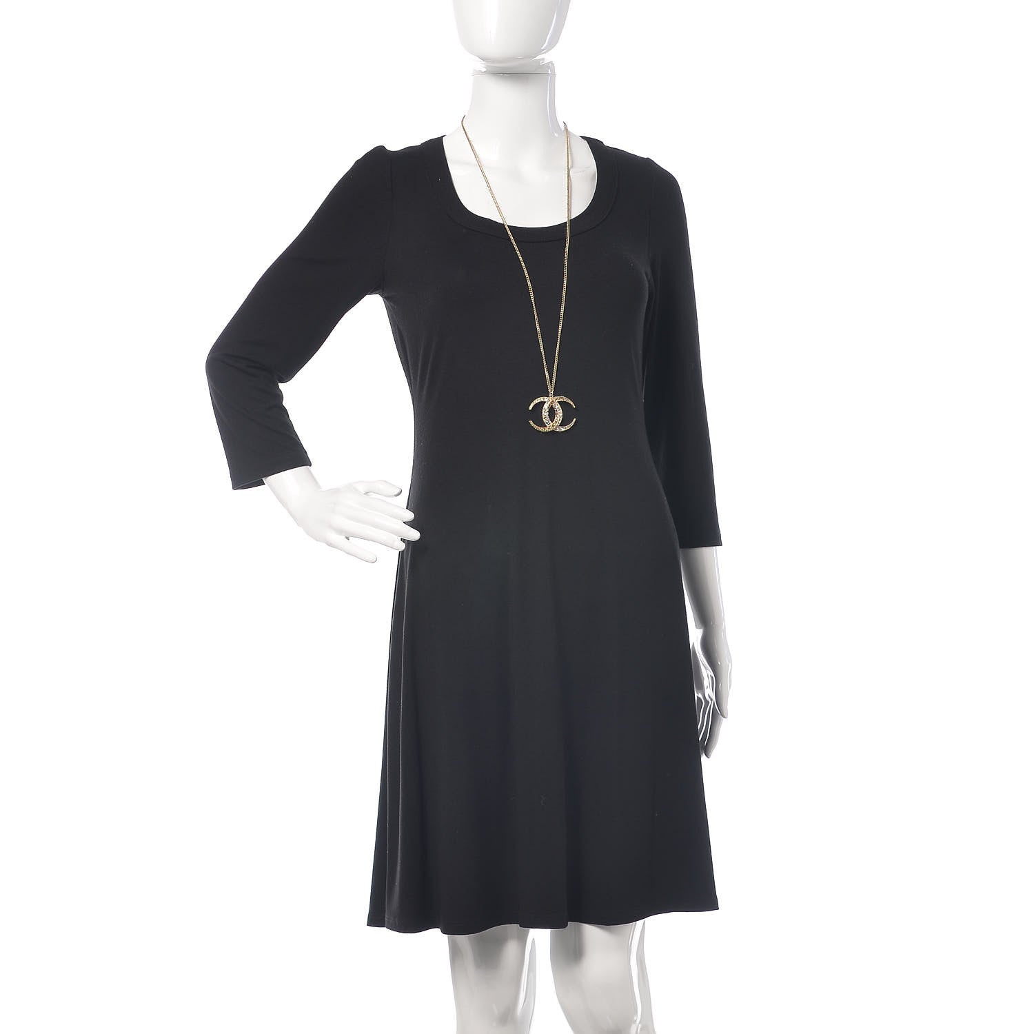 Chanel Baguette Crystal Moon CC Necklace Gold 2 of 5
